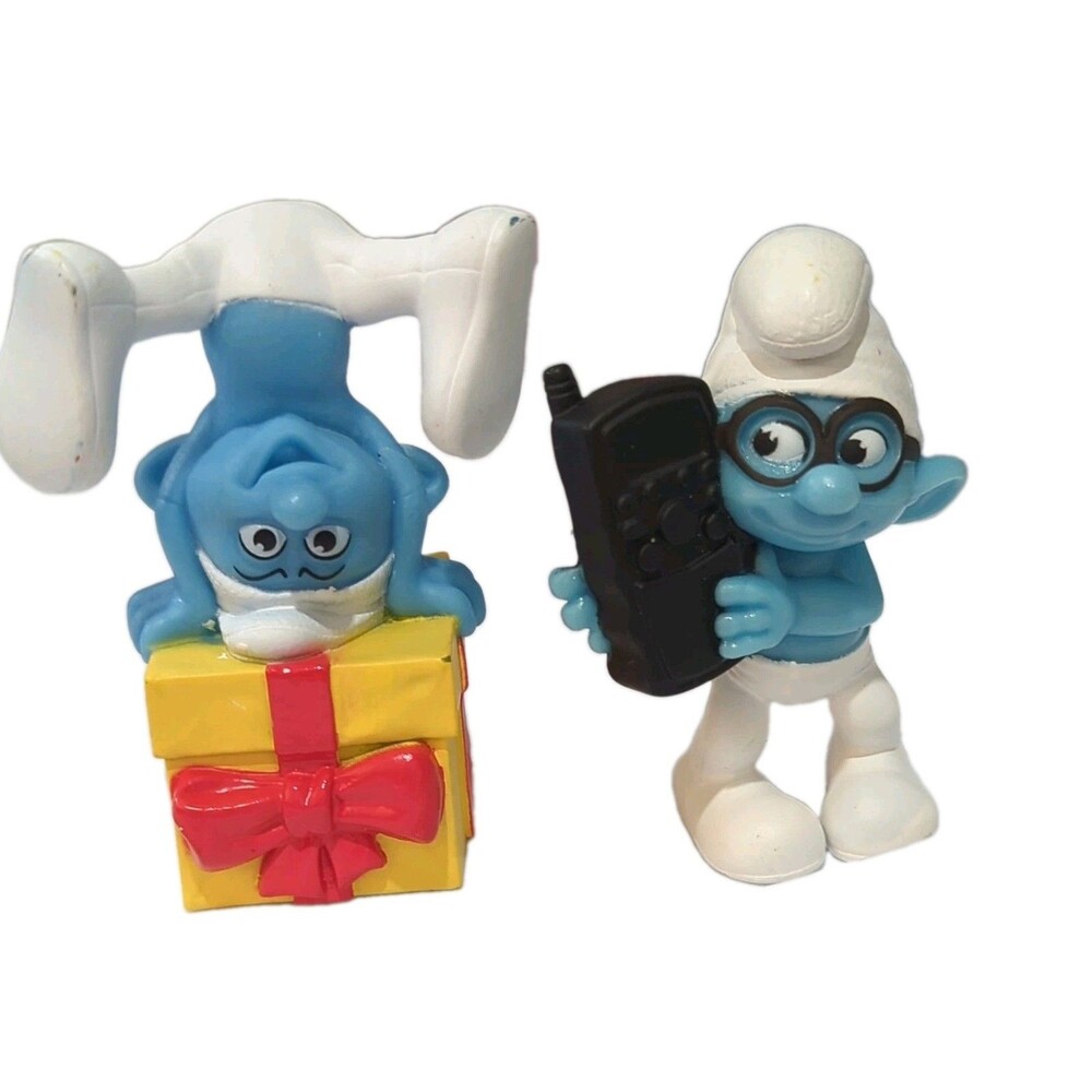 McDonald's Happy Meal Jokey Smurf & Brainy Smurf Lot of 2 2011